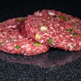 Aberdeen Angus Grass Fed 28 Day Dry Aged 2 Steak and Spring Onion Beef Burgers